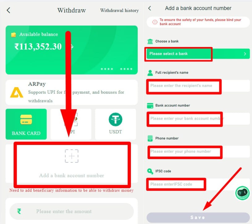 YaarWin Bank Binding Guide - Secure Account Linking